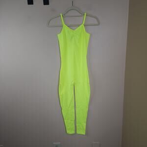 American Apparel Cotton Spandex Jersey Youth Unitard Neon Heather Yellow Size 8